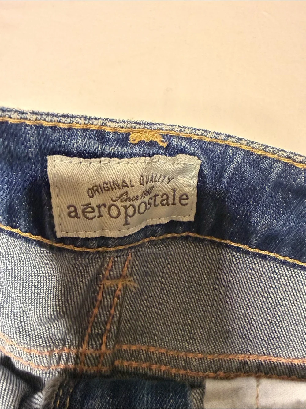 Aeropostale Size 0 Denim Bermuda Shorts Y2K Cuffed Distressed
